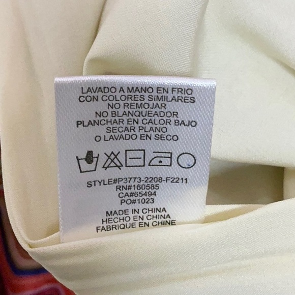 Ciebon Pant Satin wide leg- fully lined fits green red multi high waist NWT - Picture 16 of 16